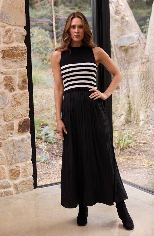 Brave + True Brave+true Gabriel Sleeveless Mixed Media Maxi Dress In Black