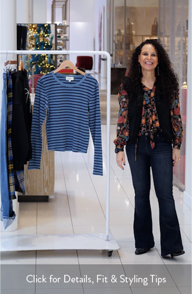 Jamie Stripe Long Sleeve Cotton Top, sales video thumbnail