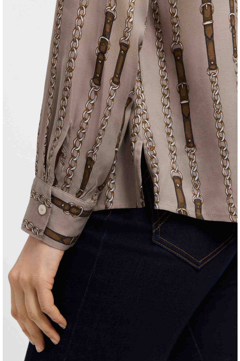 Luna Chain Stripe Button-Up Shirt, Alternate, color, BROWN MULTI
