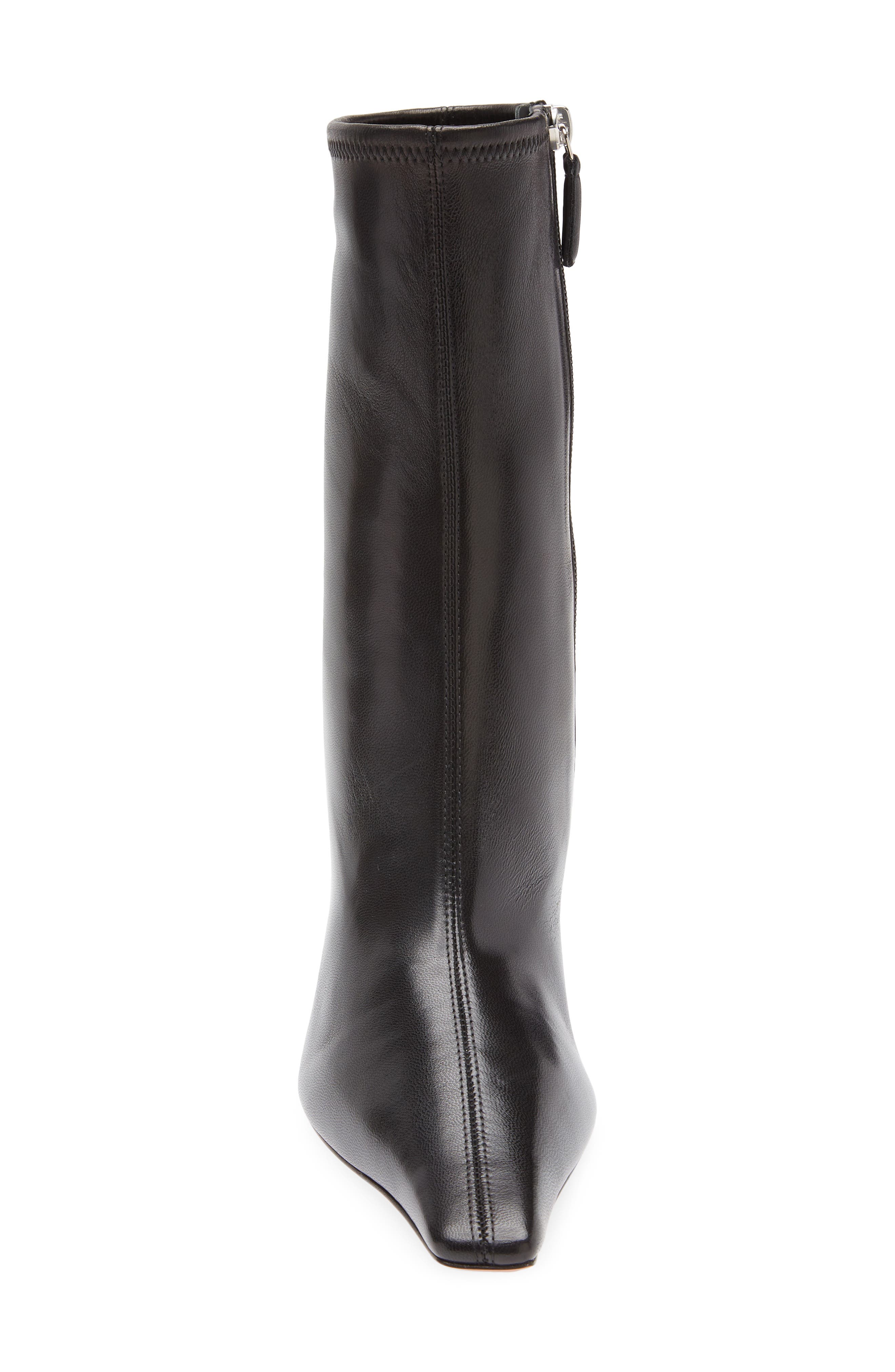 Amina Muaddi Jamie Stretch Bootie, Alternate, color, Stretch Nappa Black