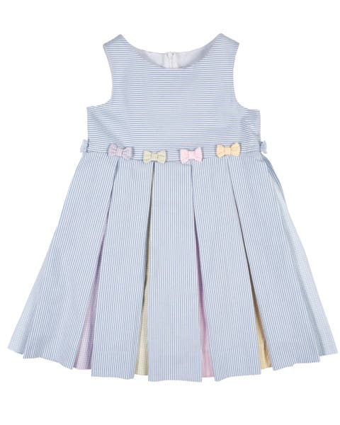 Multicolor Seersucker Pleated Dress (Todderl, Little Kid, Big Kid)