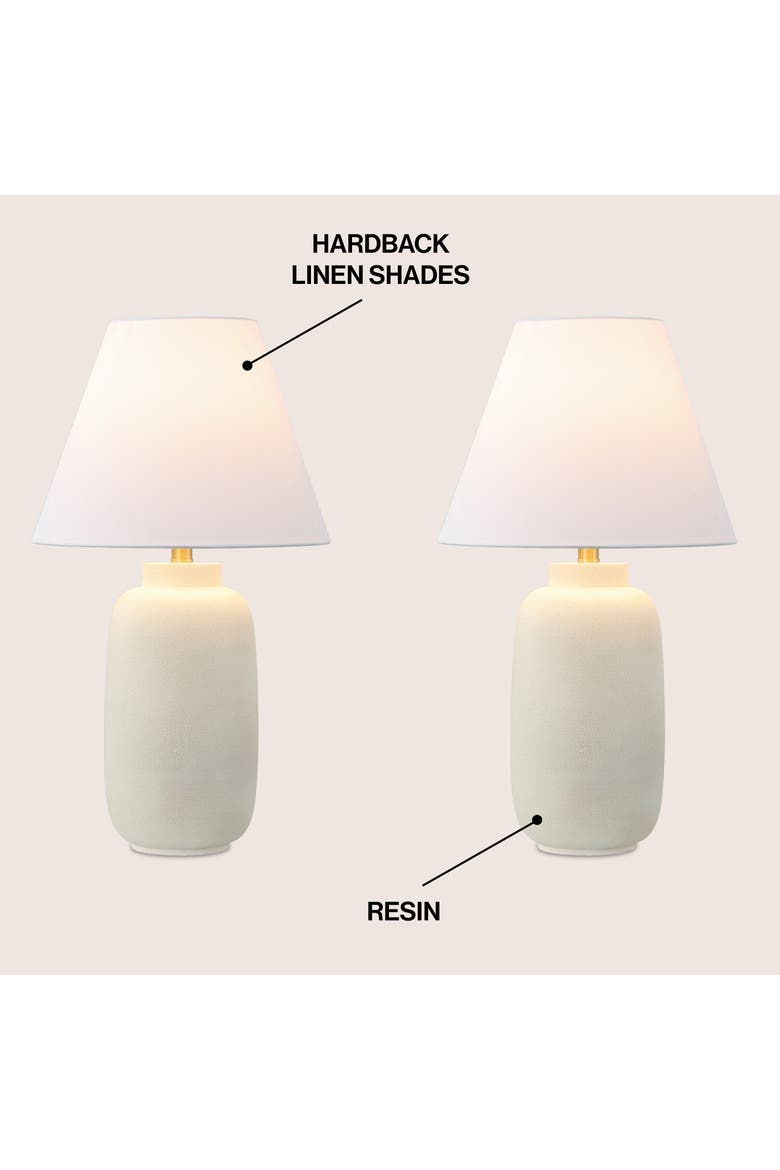 Elinore 24.5" Minimalist Scandinavian Resin/Iron Ginger Jar LED Table Lamp, Alternate, color, Matte Cream