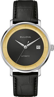 BULOVA Frank Sinatra Rat Pack Leather Strap, 40mm (Limited Edition)