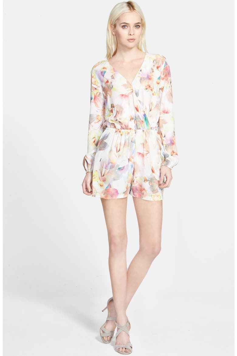 & Clay Surplice Romper, Main, color, BLUSH