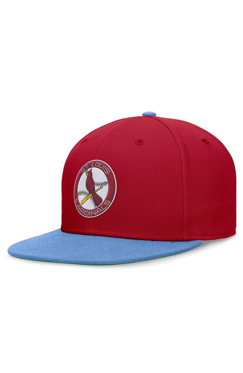Nike Men's Nike Red/Light Blue St. Louis Cardinals Rewind Cooperstown True Performance Fitted Hat, Alternate, color, Red