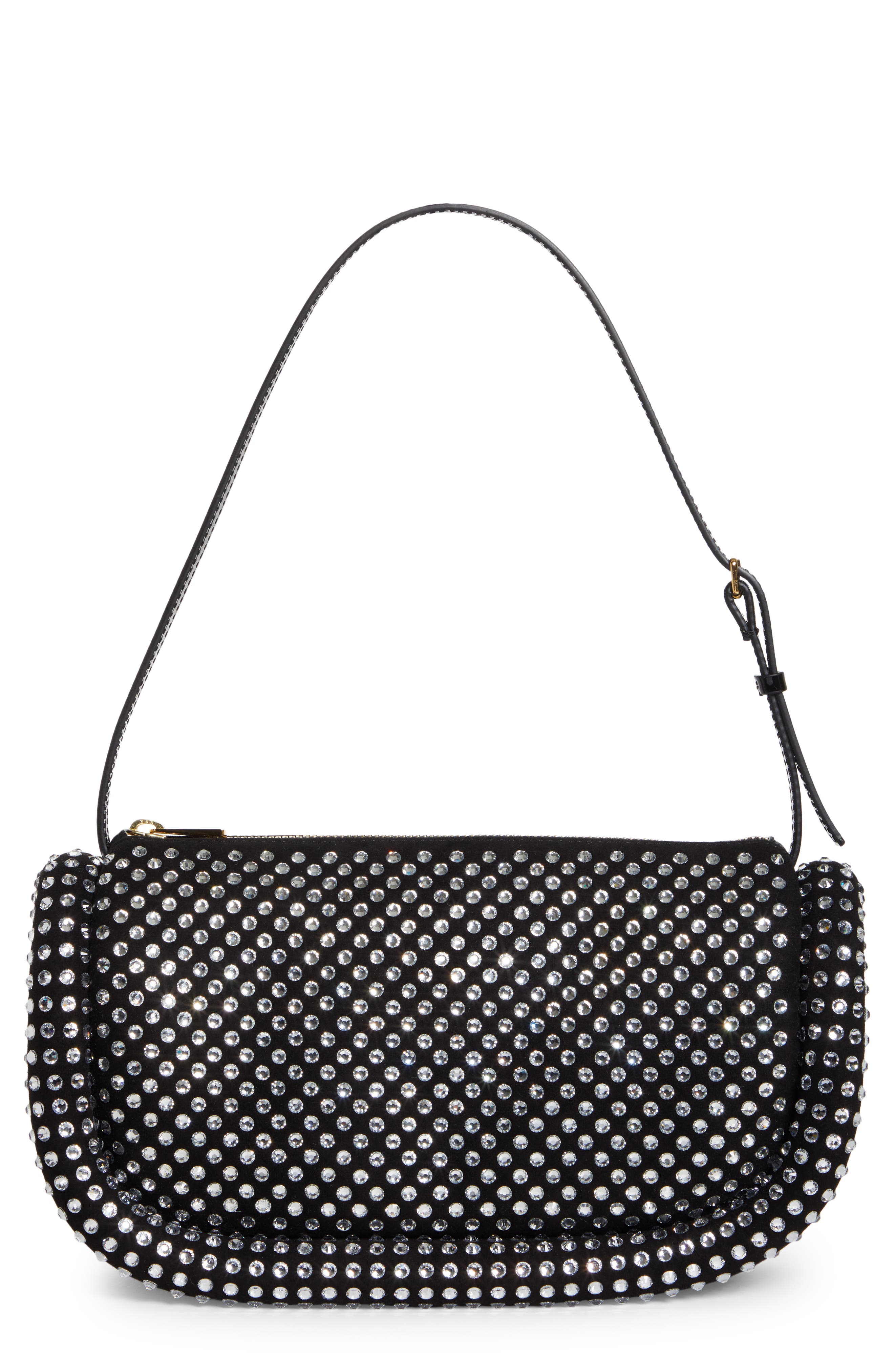 JW Anderson The Bumper Crystal Embellished Leather Shoulder Bag, Main, color, 