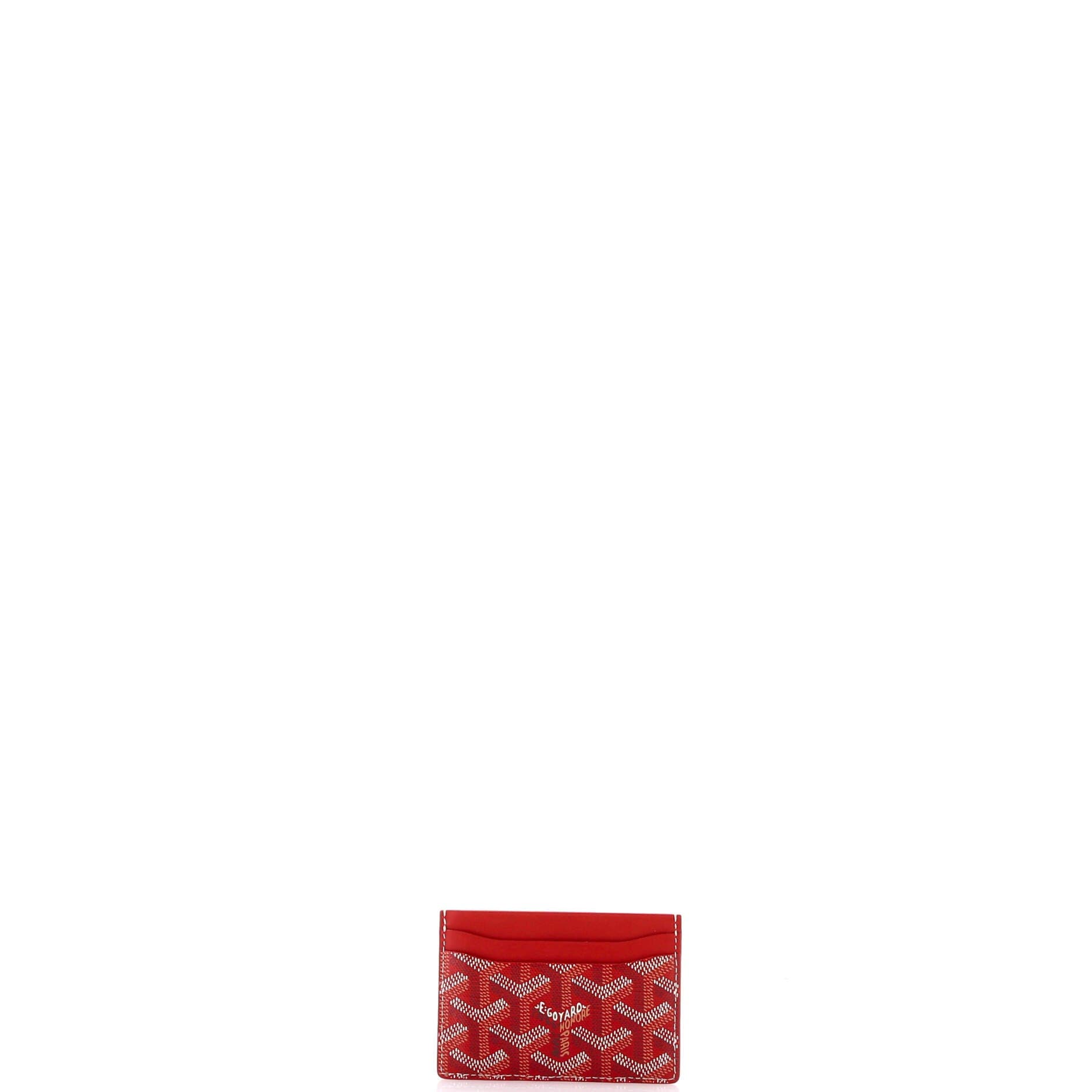Pre-Owned Goyard Saint Sulpice Card Holder Coated Canvas, Alternate, color, Red