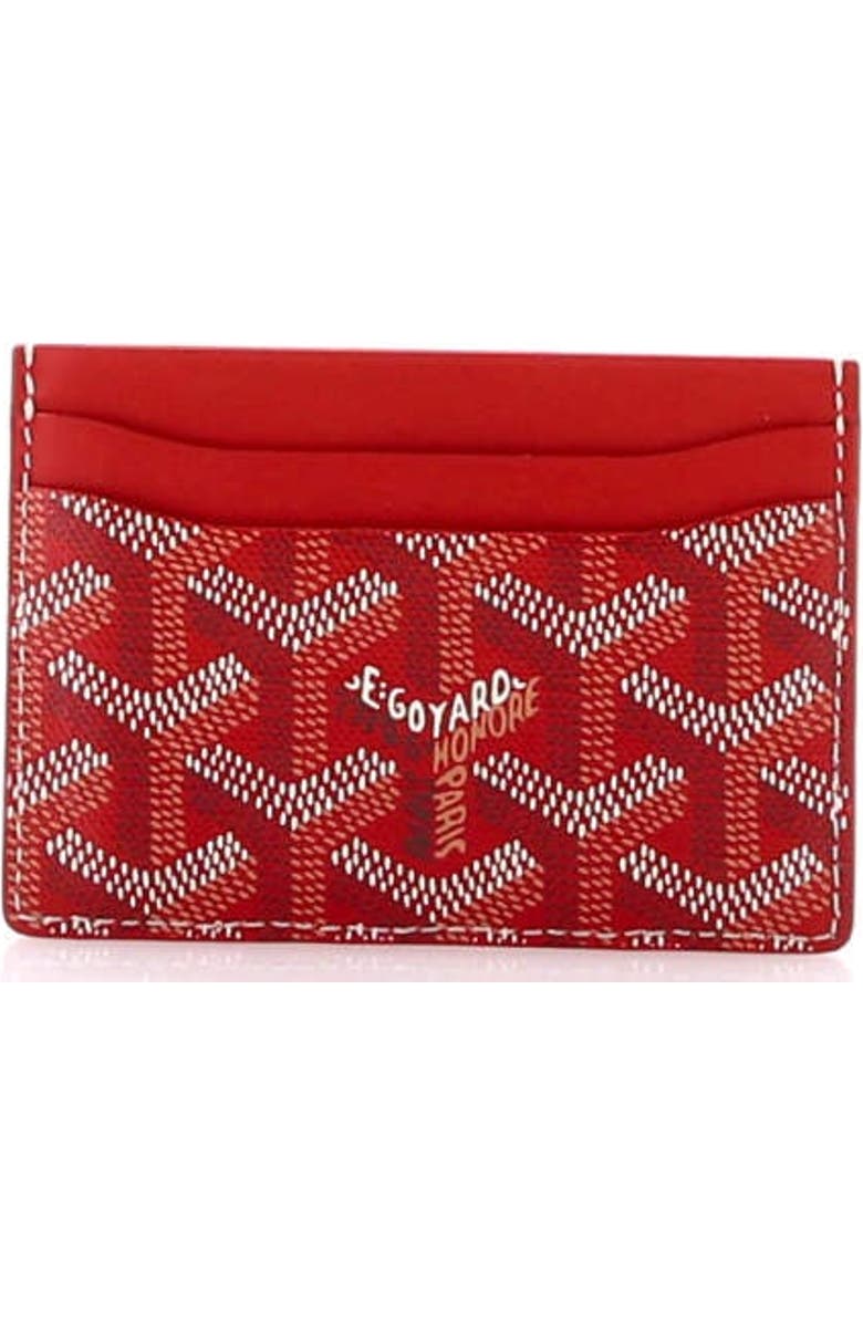 Pre-Owned Goyard Saint Sulpice Card Holder Coated Canvas, Alternate, color, Red