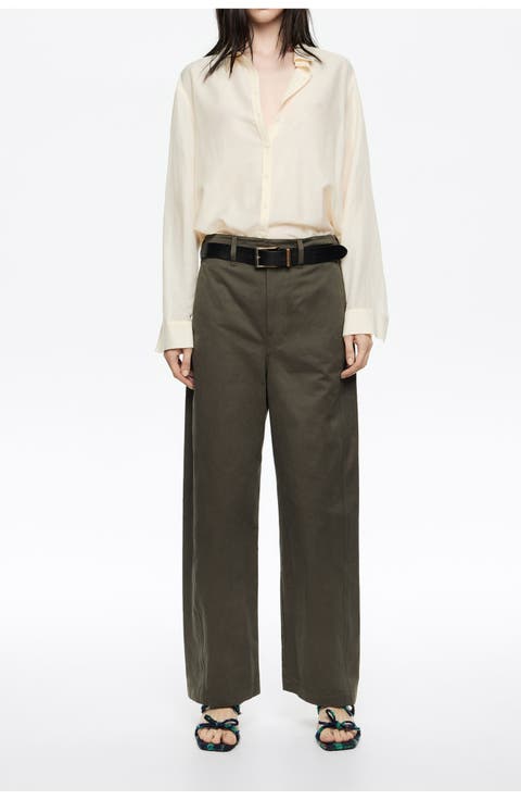 Lead Corduroy Barrel Leg Trousers