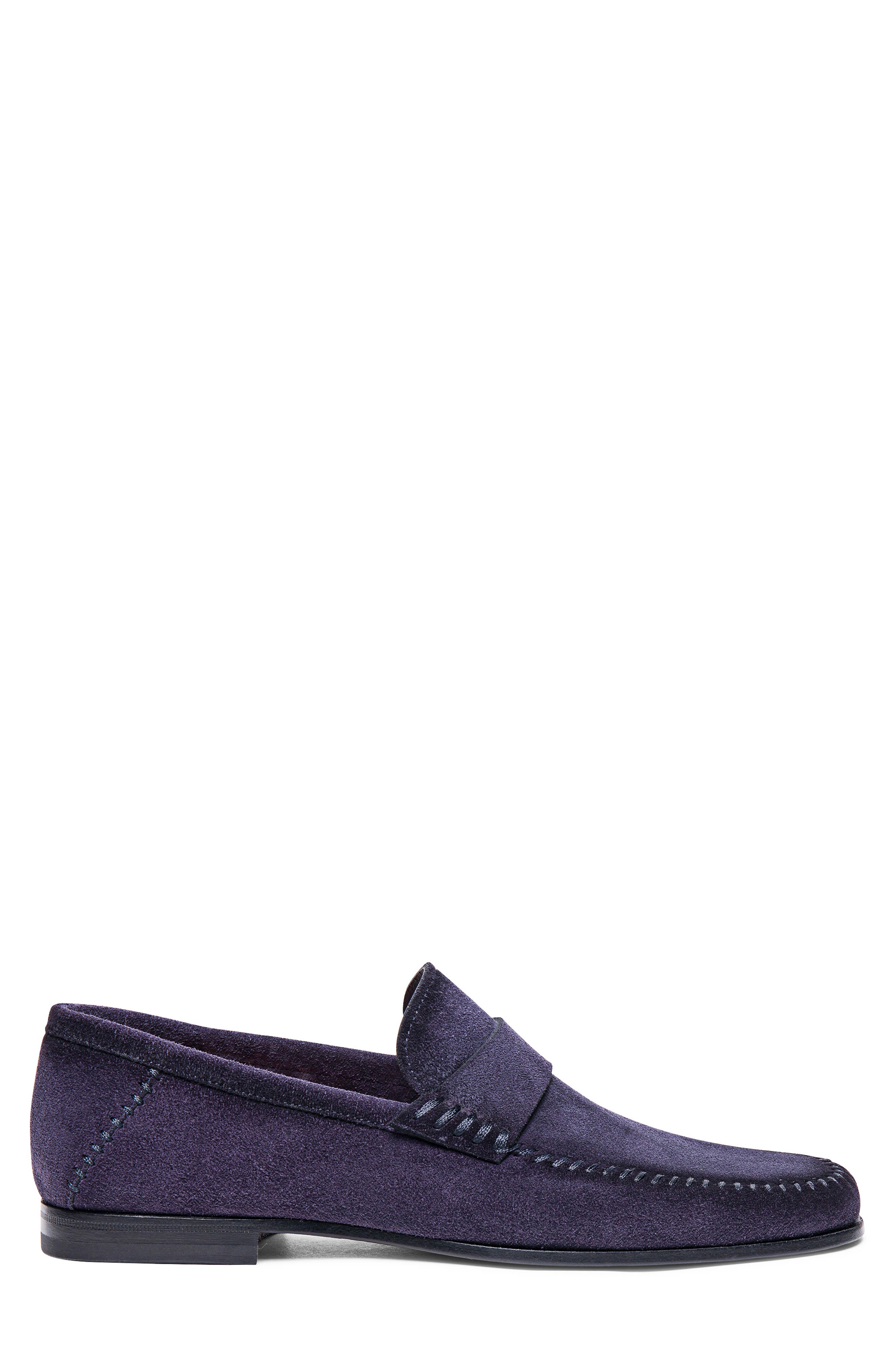 Santoni Paine Suede Loafer, Alternate, color, Blue