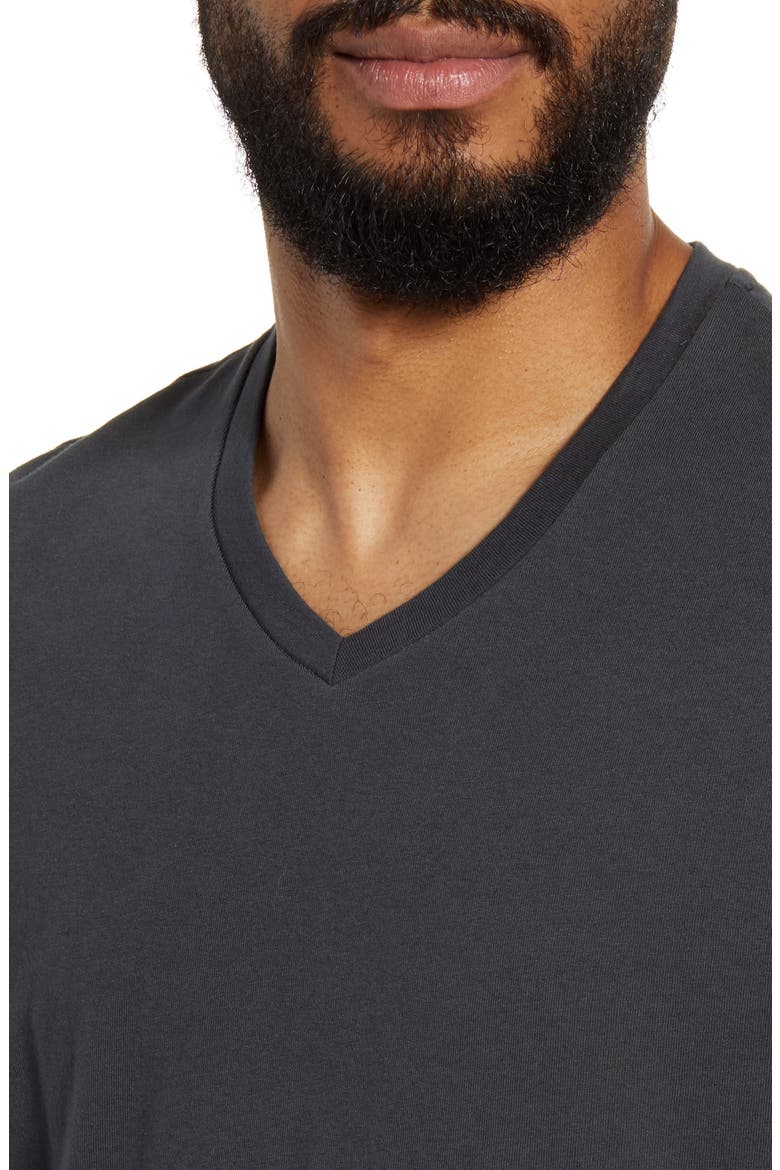 Regular Fit Garment Dyed V-Neck T-Shirt, Alternate, color, WASHED BLACK