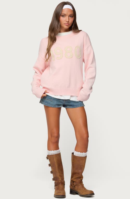 Edikted 1980 Crewneck Sweater In Pink