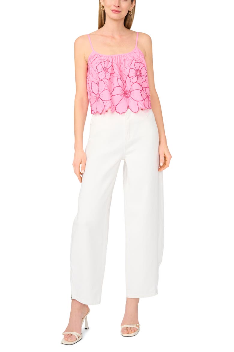 Floral Embroidery Tank, Alternate, color, SACHET PINK