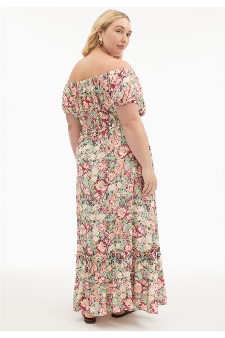 Off-The-Shoulder Maxi Dress, Alternate, color, FLORAL BLUR