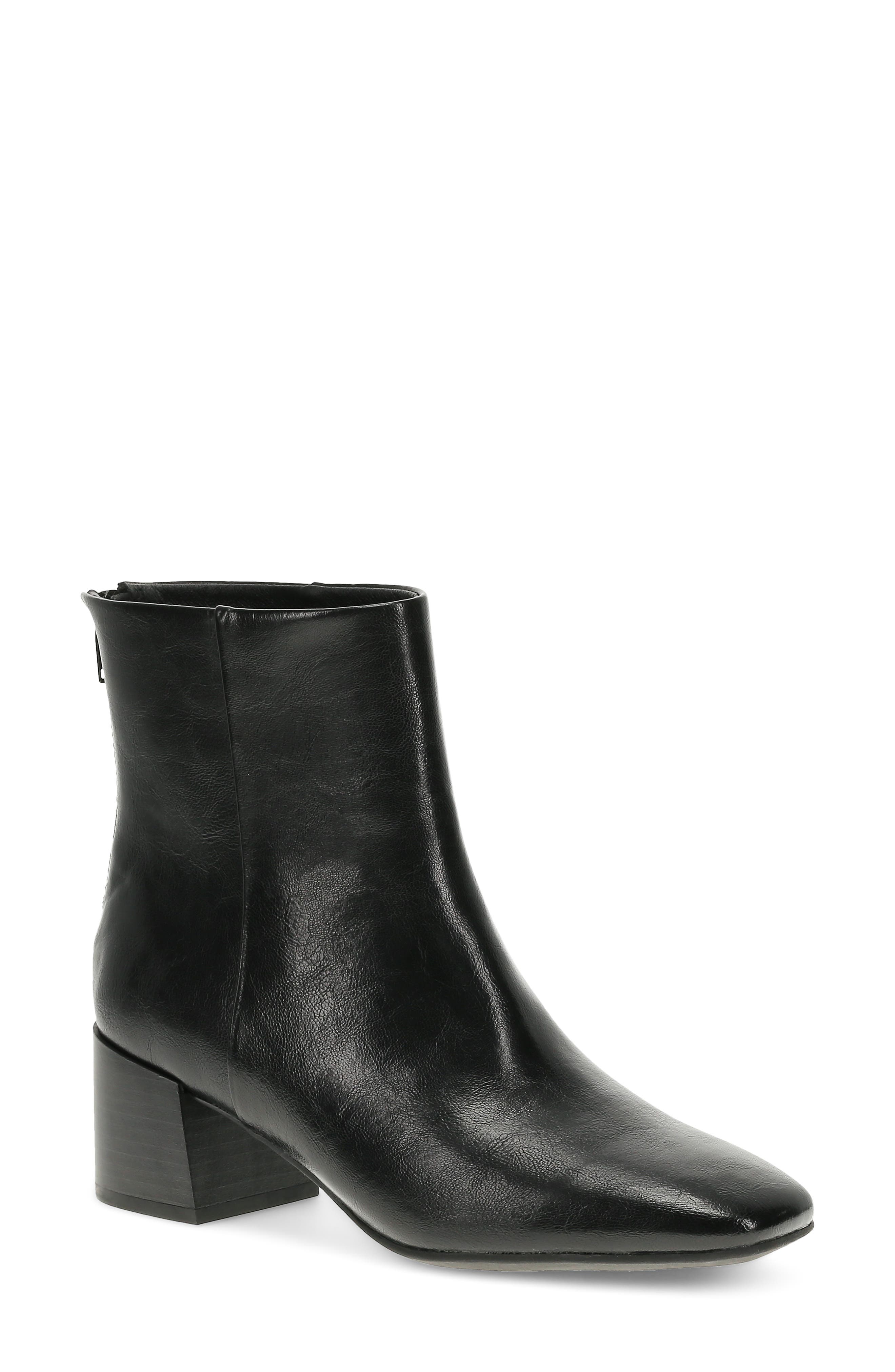 Emilie Block Heel Bootie, Main, color, BLACK