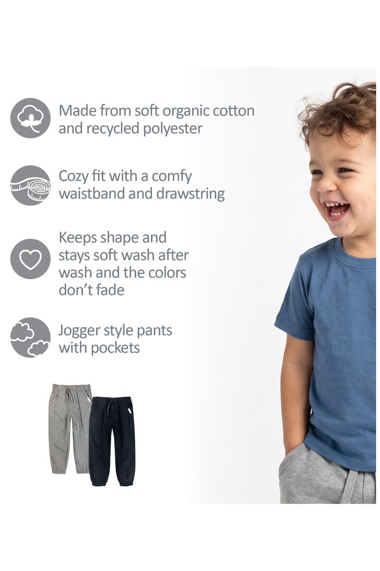 Kids' Jayden 2-Pack Organic Cotton & Recycled Polyester Sweatpants, Alternate, color, STONE BLACK