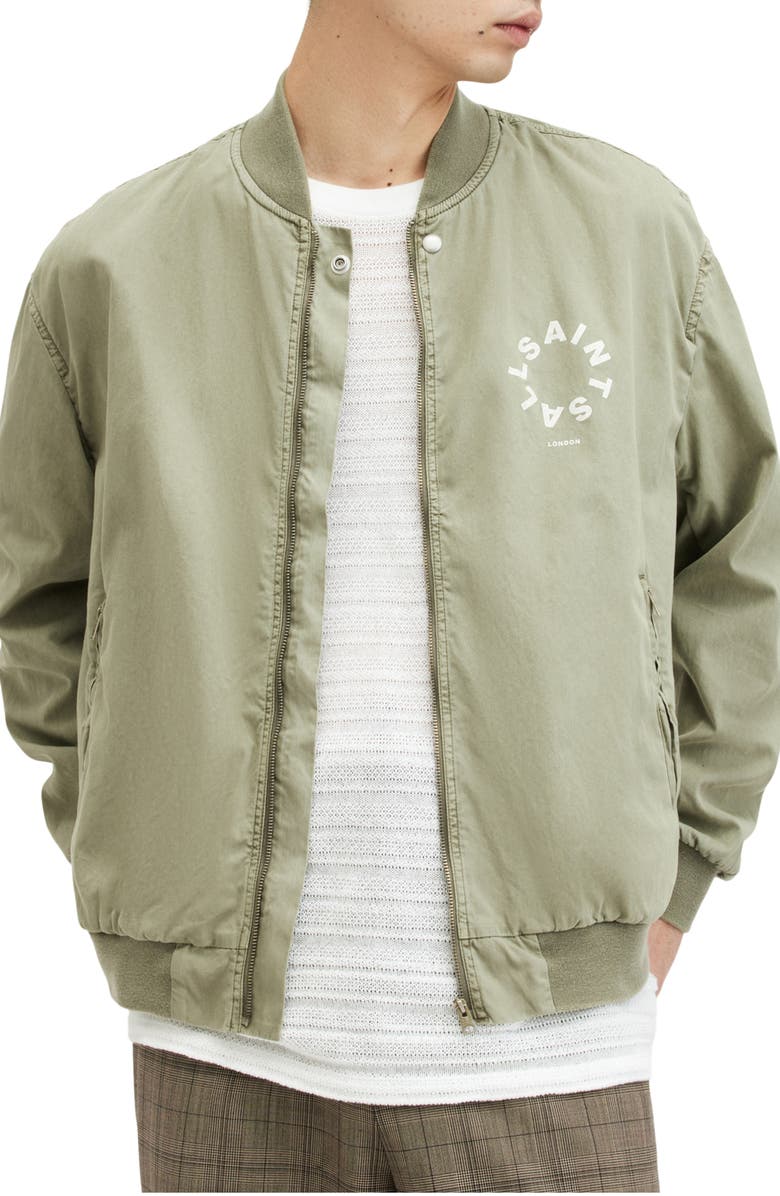 AllSaints Tierra Faded Bomber Jacket, Main, color,