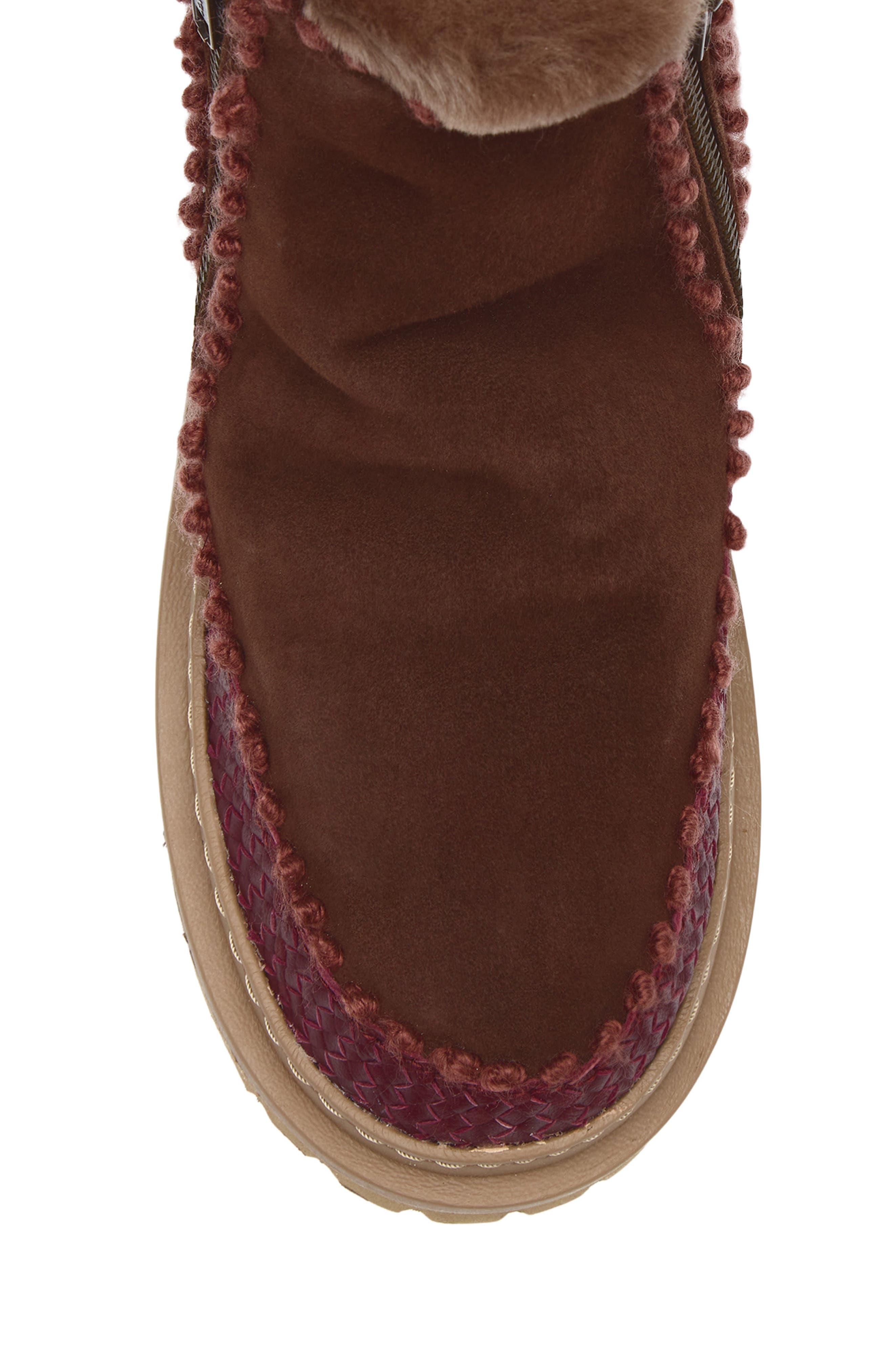 Laidback London Setsu 4.0 Genuine Shearling Lined Ankle Boot, Alternate, color, Chocolate Suede / Rosso