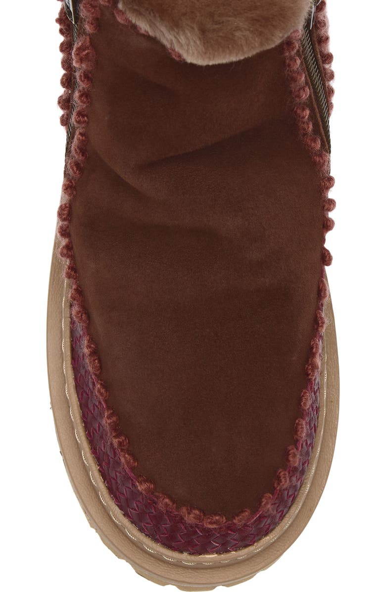 Laidback London Setsu 4.0 Genuine Shearling Lined Ankle Boot, Alternate, color, Chocolate Suede / Rosso