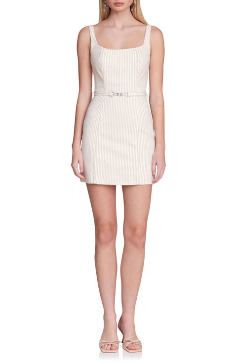 Belted Stretch Cotton Minidress