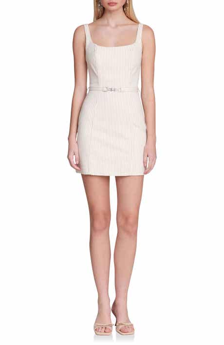 Avec Les Filles Belted Stretch Cotton Minidress