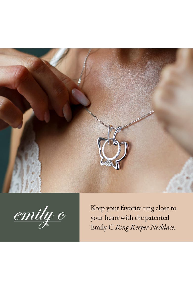 Butterfly Ring Holder Necklace, Sterling Silver Wedding Ring Keeper, Necklace Jewelry , Gender Inclusive, Alternate, color, Silver