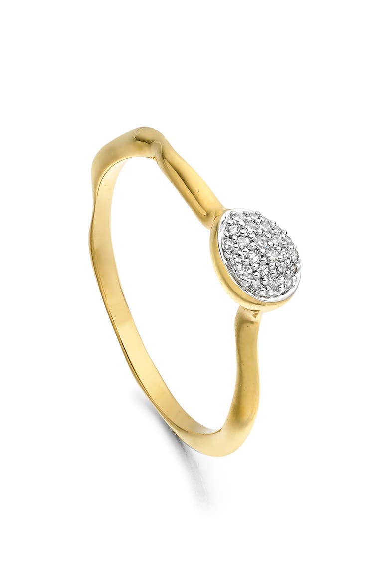 Siren Small Pavé Diamond Stacking Ring, Alternate, color, YELLOW GOLD/ DIAMOND
