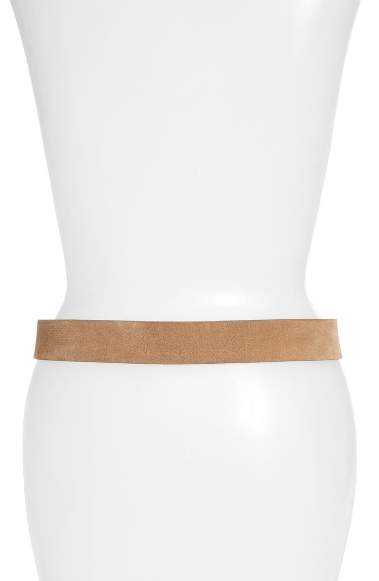 rag & bone Rebound Suede Belt, Alternate, color, Camel