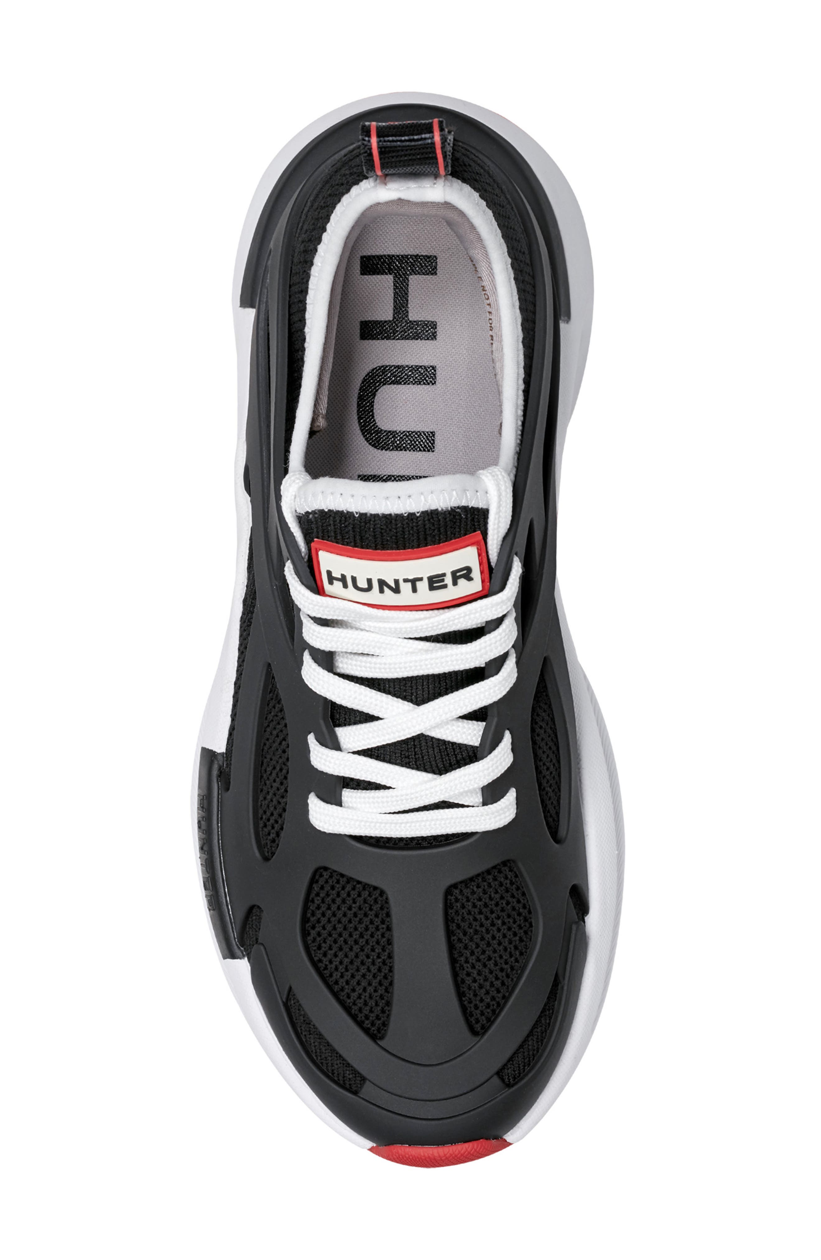 Hunter Tulip Sneaker, Alternate, color, Black/ Black/ Black/ White