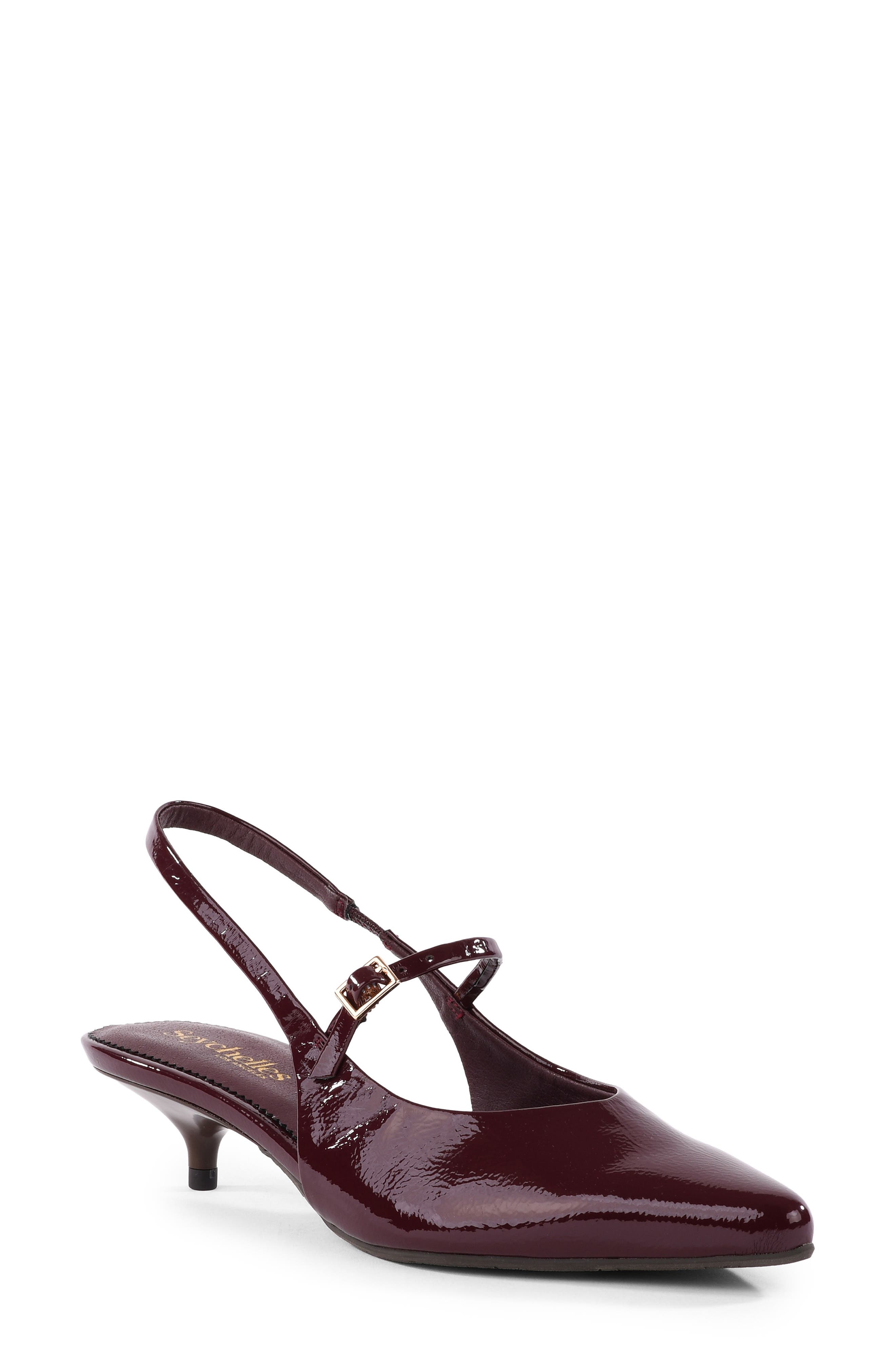 Big Screen Faux Leather Slingback Pump, Main, color, BURGUNDY
