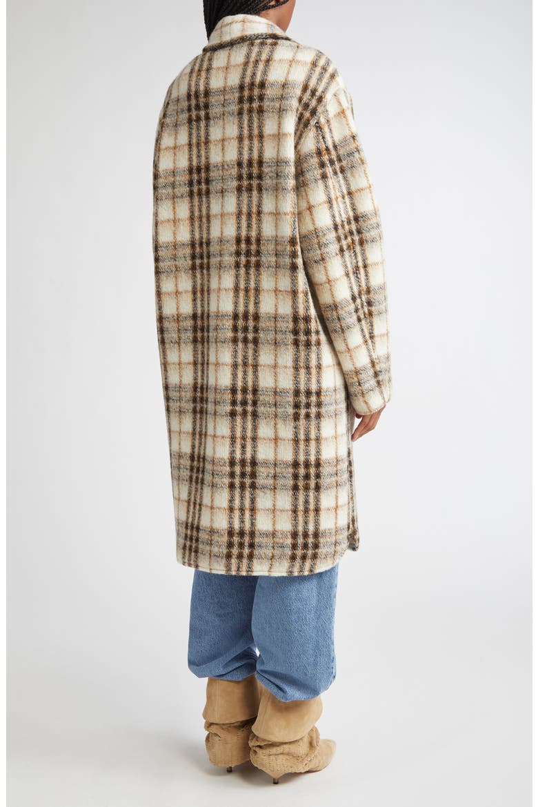 Gabriel Plaid Wool Blend Coat, Alternate, color, ECRU