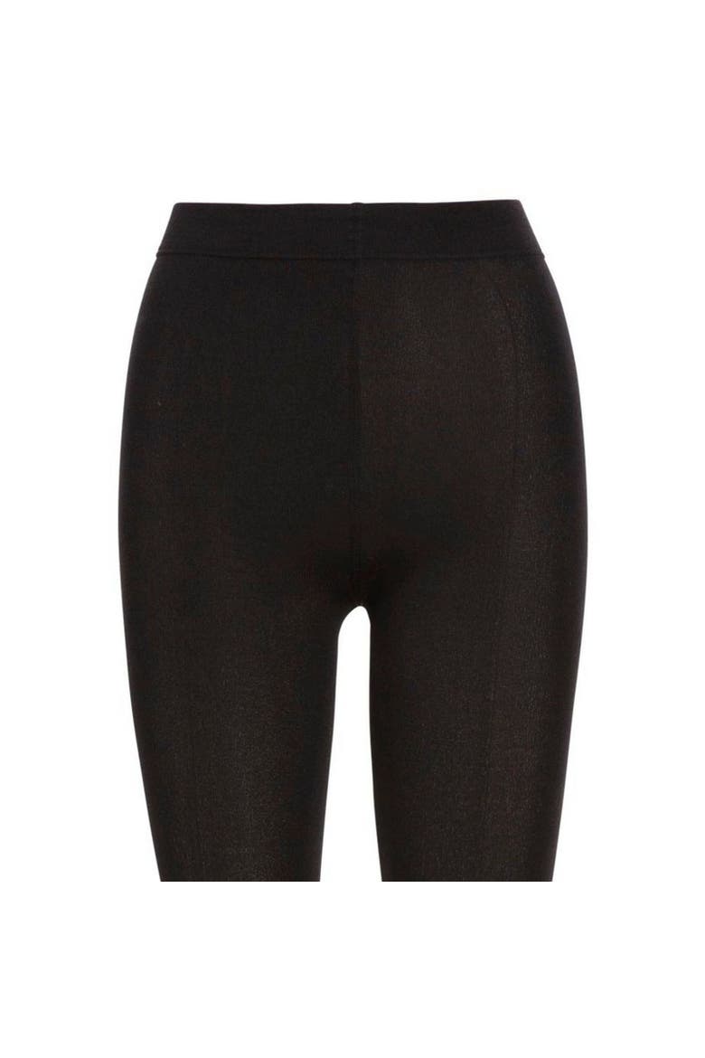 Tooties Fleece Lined Footless Tights, Alternate, color, Black