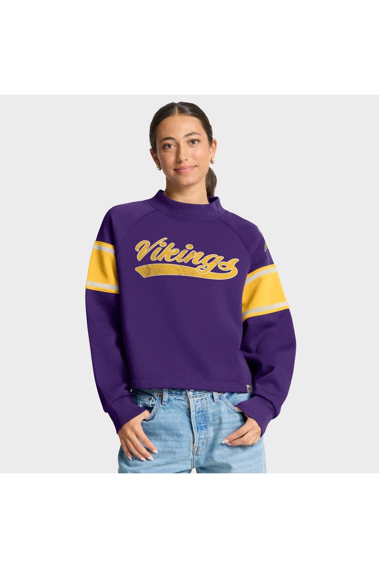 Women's Fanatics Purple Minnesota Vikings Oversized Hometown Toss Sweep Mock Neck Pullover, Main, color, Purple