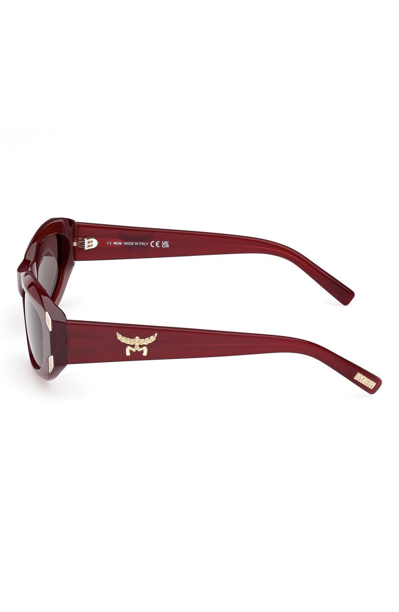 MCM 53mm Oval Sunglasses, Alternate, color, Shiny Bordeaux / Smoke