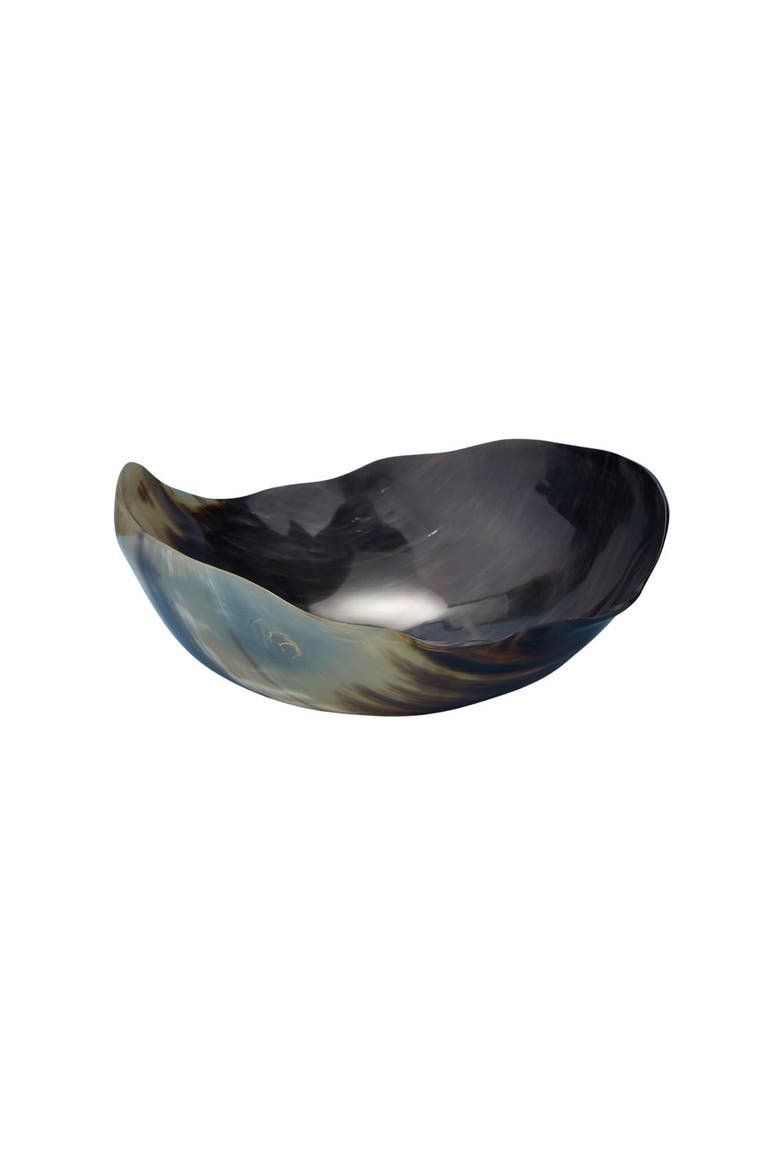 Horn Wavy Round Bowl, Main, color, Brown