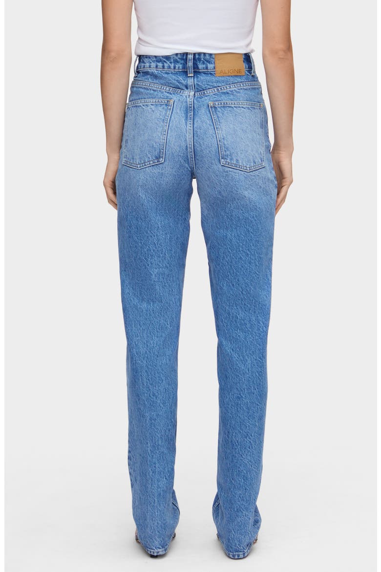 High Waist Straight Leg Jeans, Alternate, color, SKY BLUE