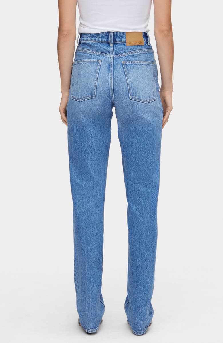 ALIGNE High Waist Straight Leg Jeans, Alternate, color, Sky Blue