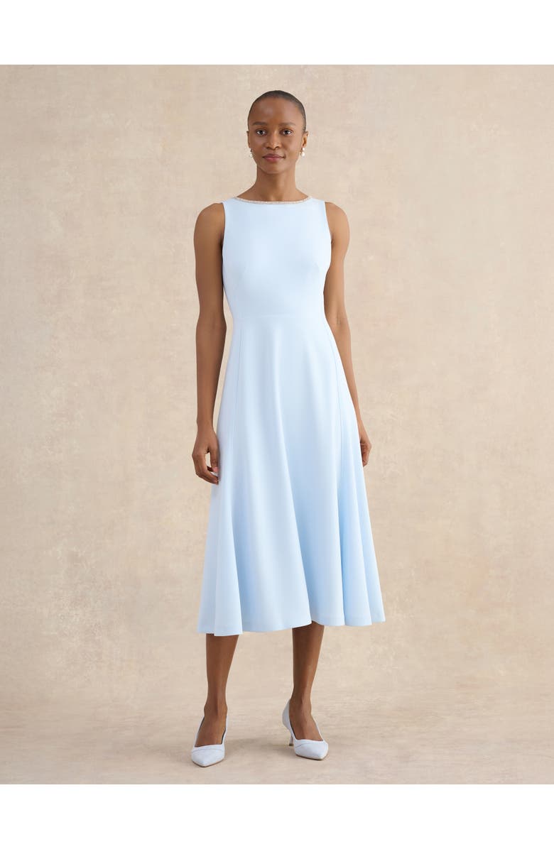 HOBBS LONDON Beatrix Embellished Midi Dress, Main, color, Pale Blue