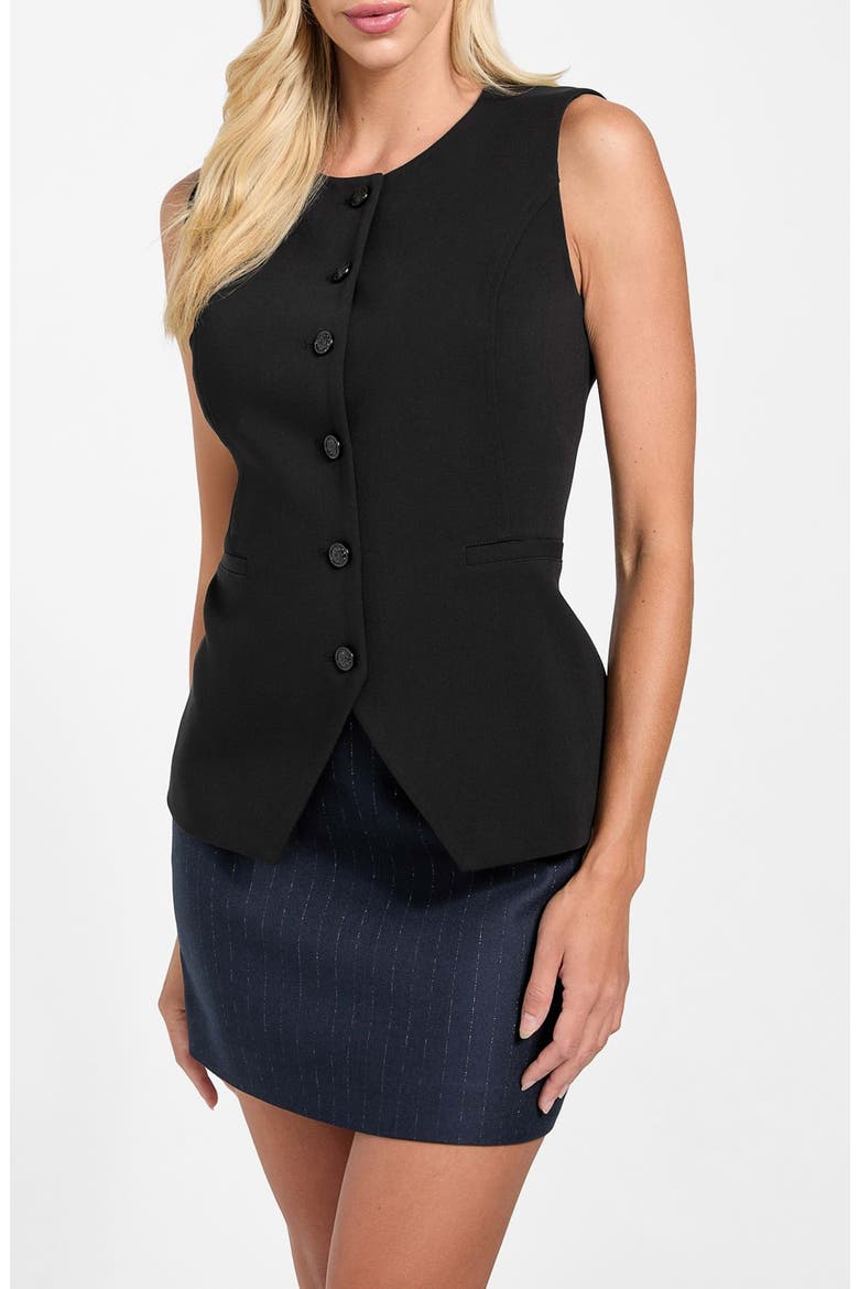 Isabeau Button-Up Vest, Main, color, JBLACK-BLACK