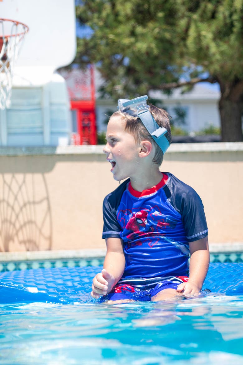 Spider-Man 2-Piece Rash Guard and Swim Trunks Set, Alternate, color, Spider Man Royal Blue