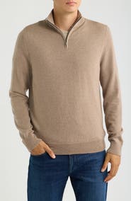Nordstrom Washable Italian Merino Wool Quarter Zip Sweater