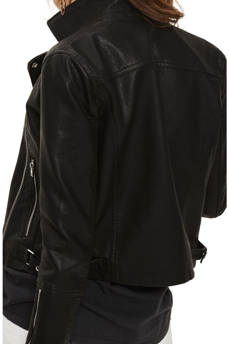 Daze Faux Leather Biker Jacket, Alternate, color, BLACK
