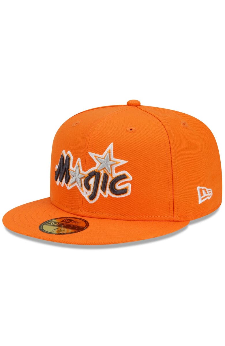 New Era Men's New Era Orange Orlando Magic 2021/22 City Edition Alternate 59FIFTY Fitted Hat, Main, color, 