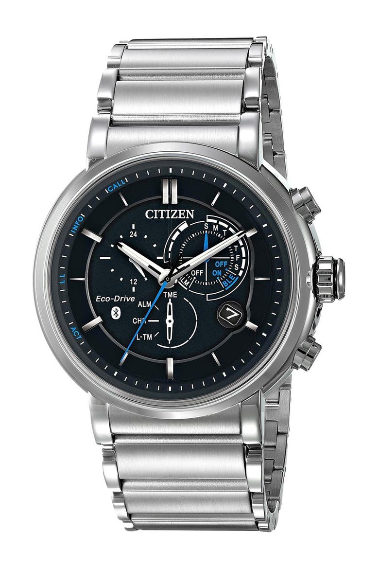 Men's Proximity Eco-Drive Analog Quartz Bracelet Watch, 46mm, Main, color, SILVER