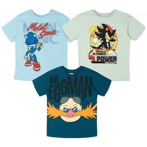 Sonic the Hedgehog 3-Pack Short Sleeve T-Shirts (Toddler, Little Kid & Big Kid)