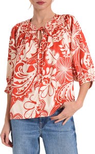 CIEBON Katari Floral Three Quarter Sleeve Top