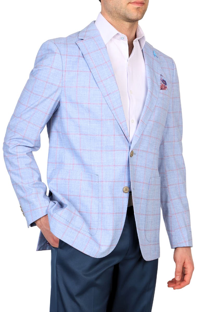 TailorByrd Mélange Windowpane Sport Coat, Alternate, color, Blue