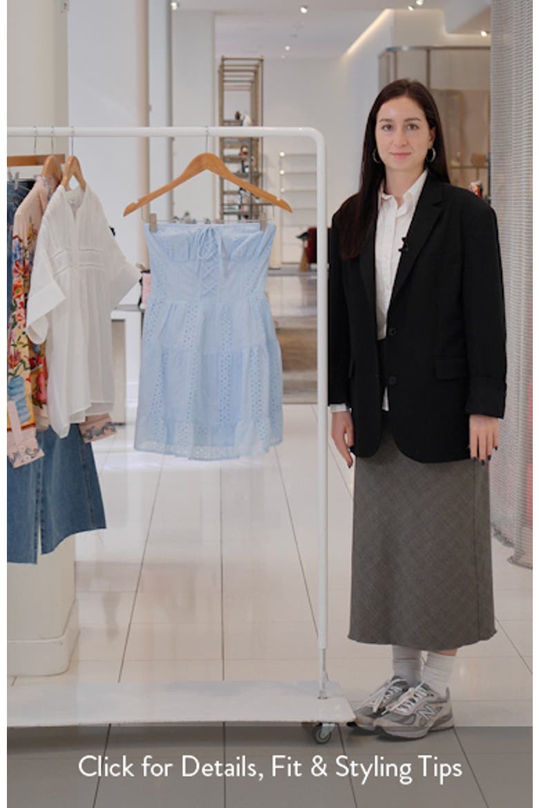 Liora Strapless Eyelet Cotton Minidress video