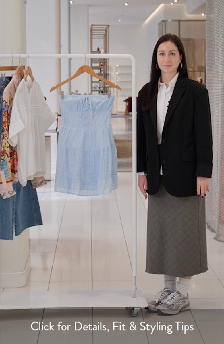 Liora Strapless Eyelet Cotton Minidress, sales video thumbnail