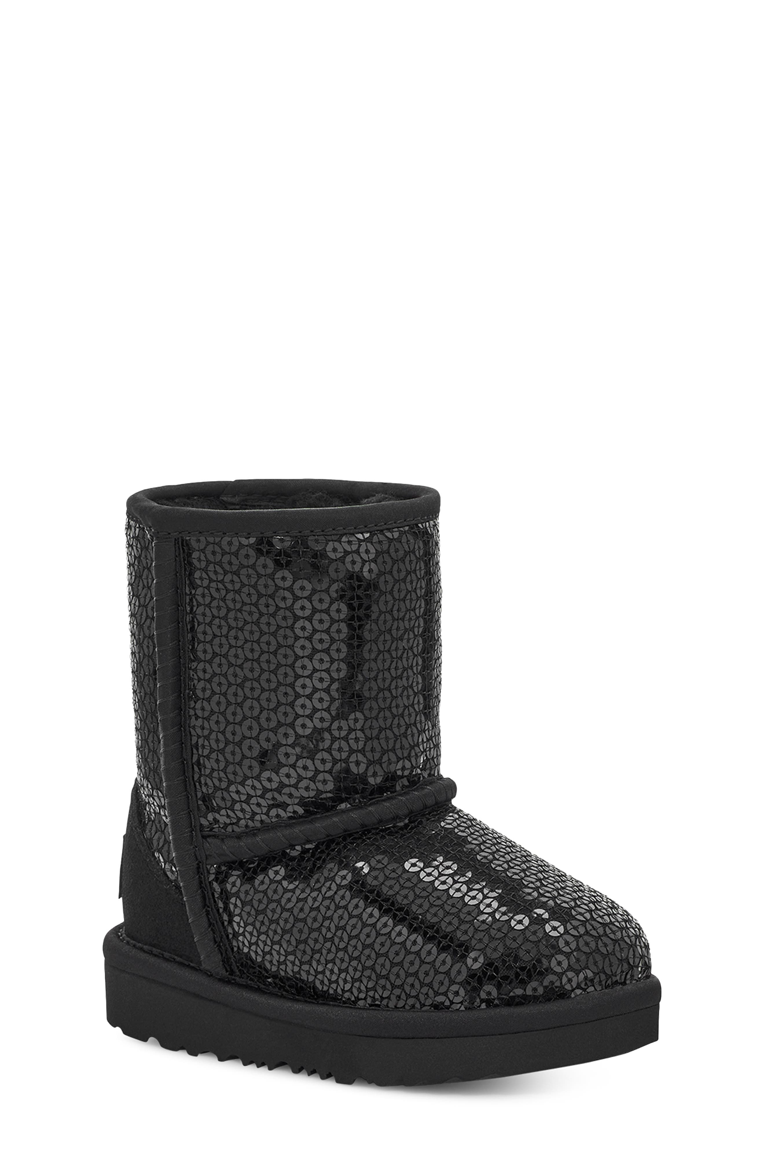 UGG<sup>®</sup> Kids' Chunky Sequin Classic Water Resistant Short Boot, Main, color, 
